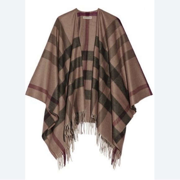 Burberry merino wool poncho cape one size fits all - Picture 4 of 14